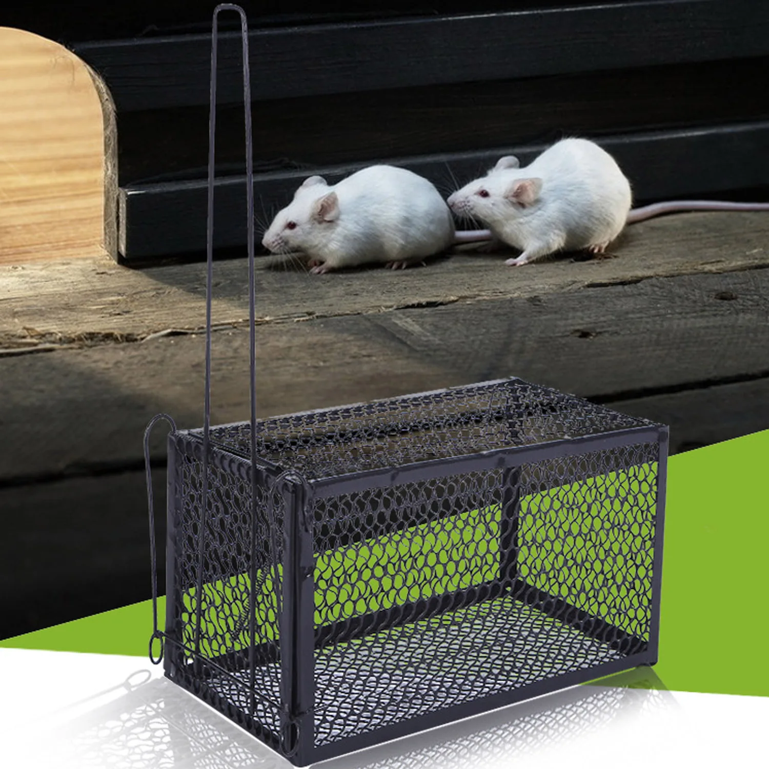 

Behogar Single Door Mouse Rats Mice Pest Hamster Rodent Animal Trap Cage Control Repeller for Home Farm Back Yard 28x14x14cm