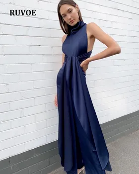 

New Arrival Celebrity Evening Party Women Jumpsuit OL White Sleeveless Sexy Night Out Full Length Backless Jumpsuit Women K019