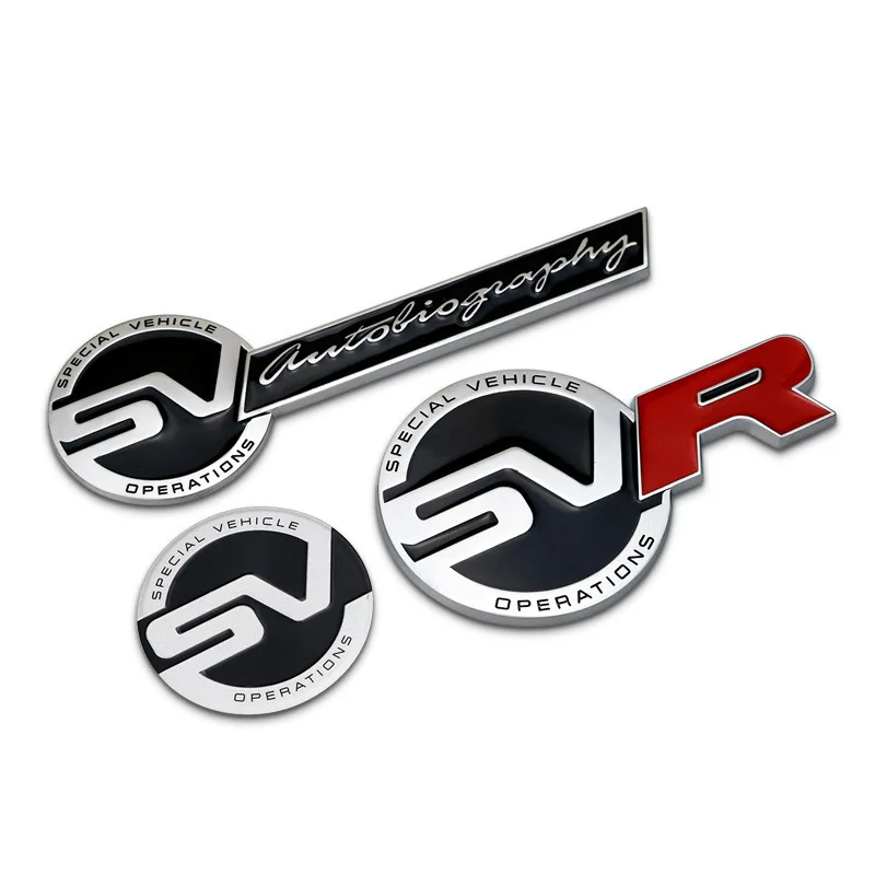 Front Grilles SVR Badge Car Sticker Alloy Emblem Fit For Range Rover Jaguar