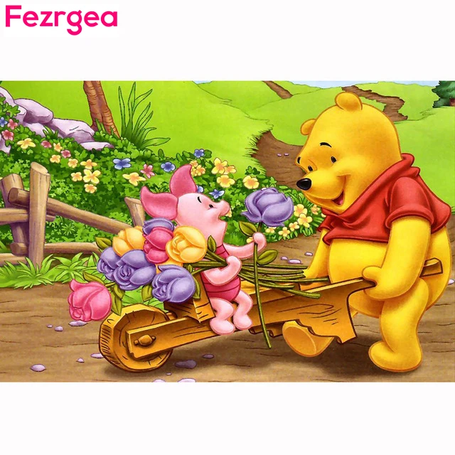 Картина из страз Fezrgea 5D сделай сам с мультяшными животными вышивка крестиком