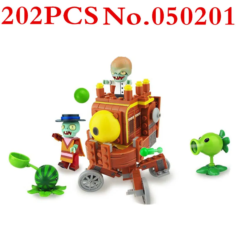

Plants Vs Zombies Wild West BOSS Series Building Bricks Blocks Anime Action Figures Minecraft Toys For Children Gifts DBP299