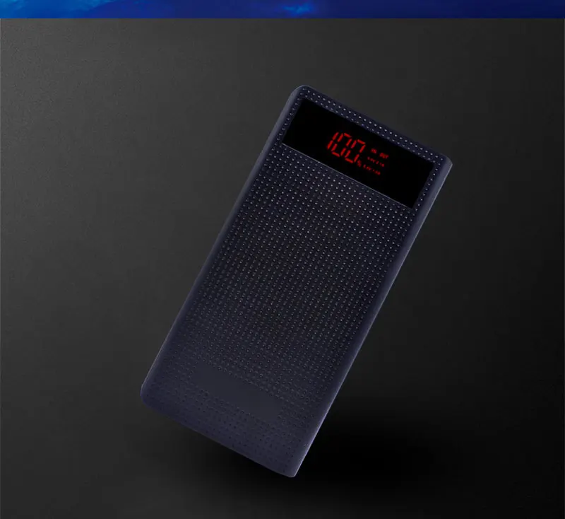 Настоящий 30000MAh внешний аккумулятор с светодиодный дисплеем двойной usb зарядкой внешний аккумулятор зарядное устройство чехол портативная распродажа - Цвет: Черный