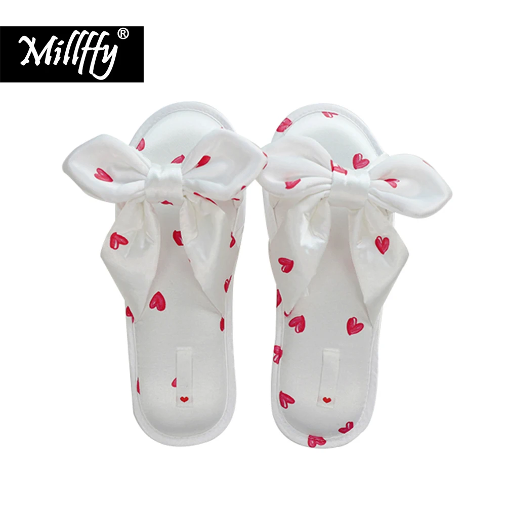 Millffy Summer Watercolor Fruit Cool Satin Cool Sandals and Slipper Girls Fresh Watercolor Rubber Sole Cool Home Slippers