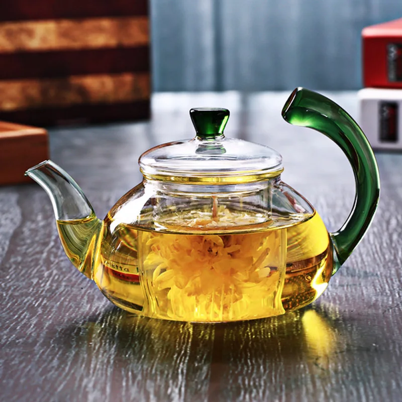 300ml Thickening refractory glass teapot Color warped the pot of