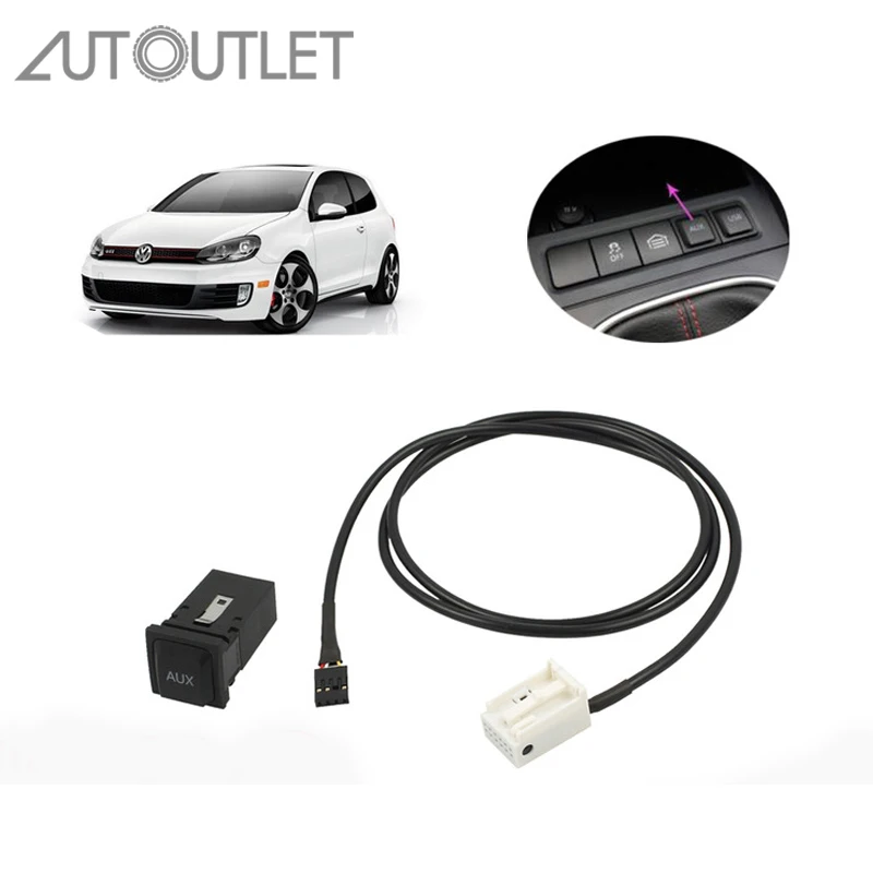 AUTOUTLET AUX в гнездо переключатель кабель для VW Golf Sagitar Jetta MK5 MK6 RCD 510 310+ 300+ AUX штекер AUX удлинитель