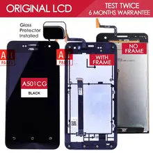 100 Original Tested 1280x720 Display For ASUS Zenfone 5 LCD Touch Screen With Frame Digitizer A500KL