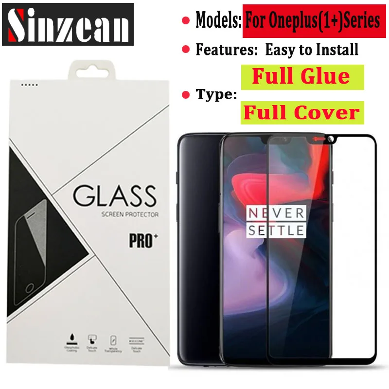 

100pcs For Oneplus 7/1+6T/5T/3 Full cover tempered glass 2.5D Full Glue Screen Protector Film For oneplus 6T/1+7/1+5T