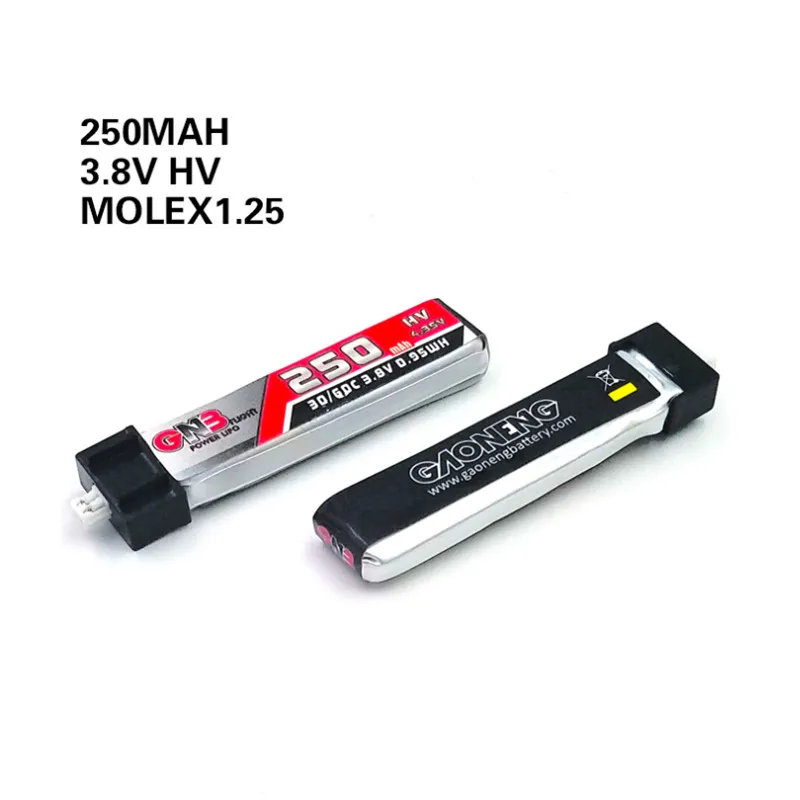 Аккумуляторная батарея GNB 250 мАч 3 7 В/3 8 В 30C с разъемом MX1.25 для Blade Nano CPX CPS QX MCX2