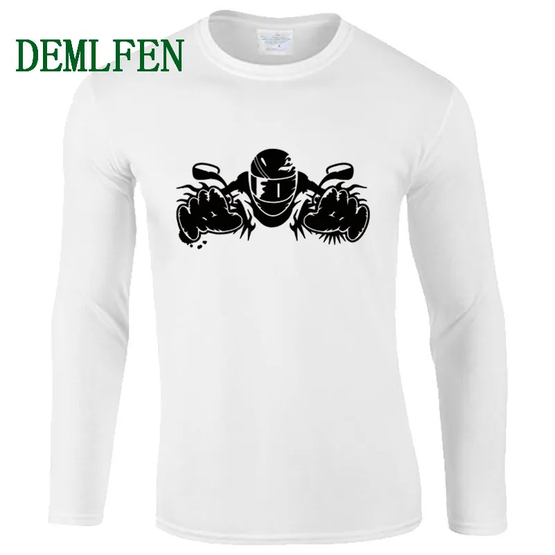 

Men 100% Cotton Fashion T-Shirt Ride A Motorcycle T-Shirts Male Casual O-neck Long Sleeve T Shirt Cool Tees Streetwear Fitness