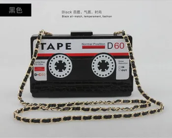

by dhl 20pcs Personality transparent tape cassettes evening clutch bag acrylic hard box clutch high-end party handbags