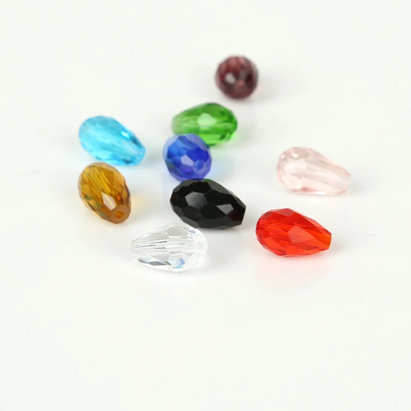 8x11mm/10x15mm 10pcs Waterdrop Austrian Crystal Beads Plating Teardrop Glass Bead For Jewelry Making Bracelet DIY Necklace crystal beads