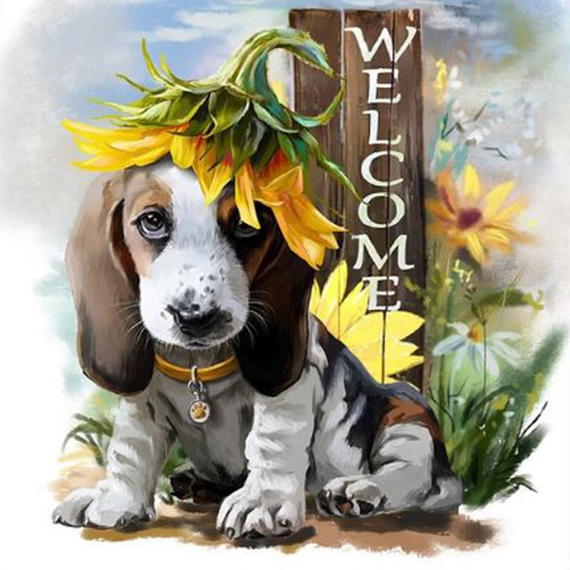 Funny Dog Full Drill DIY 5D Diamond Painting Embroidery Cross Stitch Kits Decor
