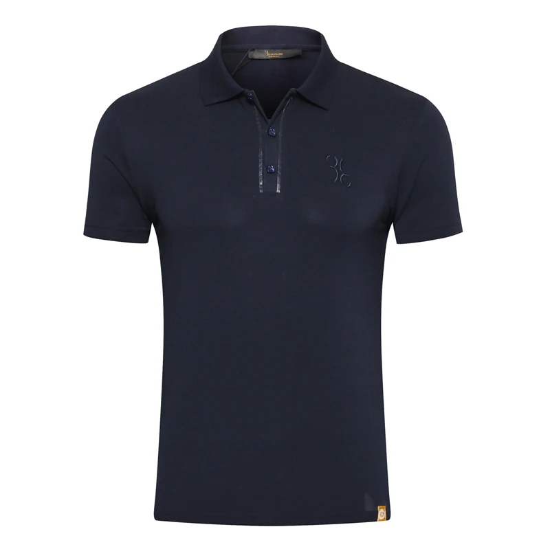 

Billionaire T shirt men Snake skin 2019 Mercerized cotton short sleeve new Pinstripe lattice button embroidery free shipping