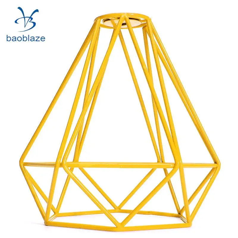 

2-Pack Diamond Pendant Ceiling Top Light Cage Dining Living Lamp Shade Yellow