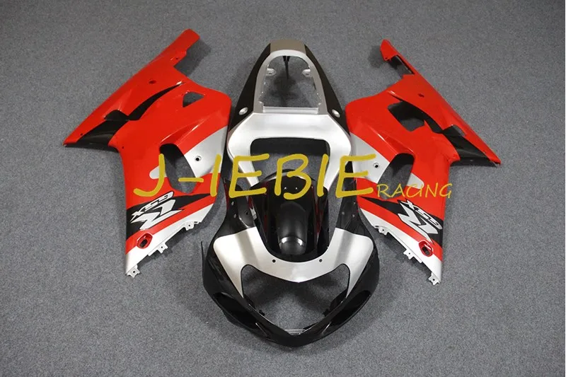 

Black red silver Injection Fairing Body Work Frame Kit for SUZUKI GSXR 600/750 GSXR600 GSXR750 2001 2002 2003