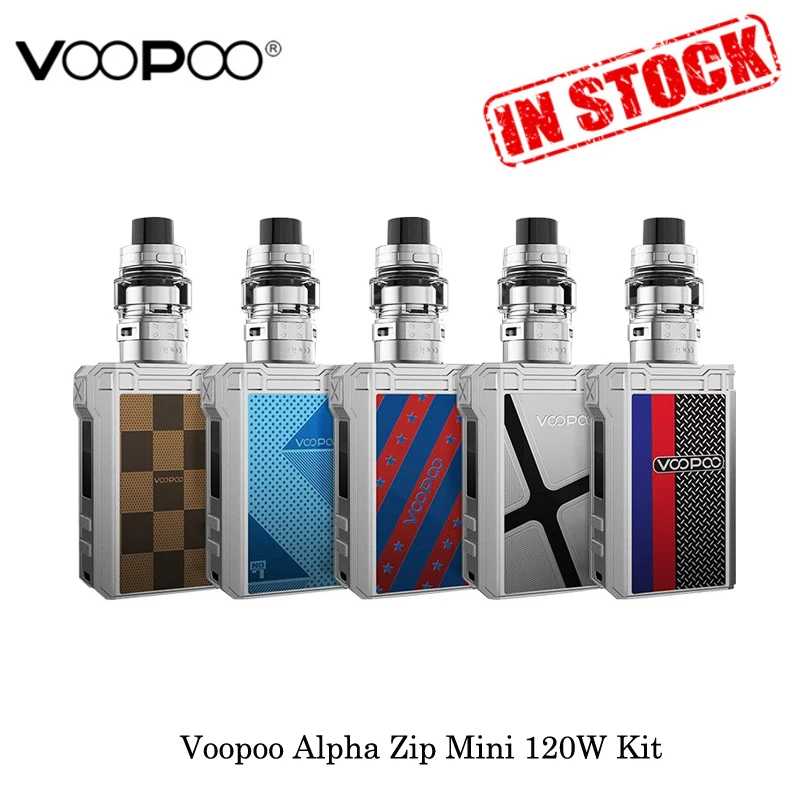 Cheap  Electronic Cigarettes Voopoo Alpha Zip Mini 120W TC Kit Built-in 4400mAh Maat Tank 4ml Mesh Coil GE