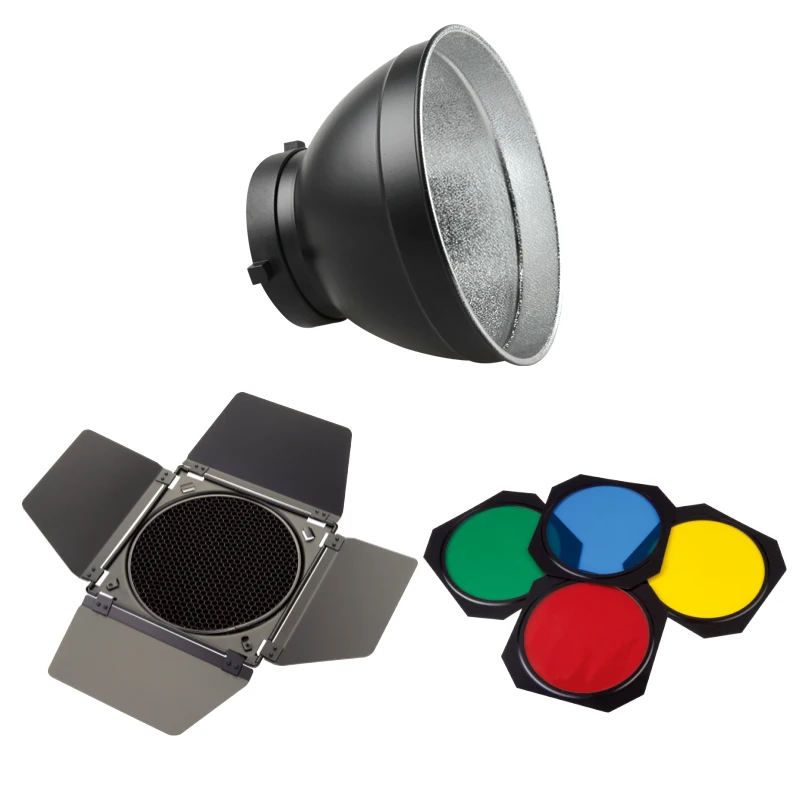 

Standard lampshade accessories four barndoor + honeycomb + four-color color filter + reflector