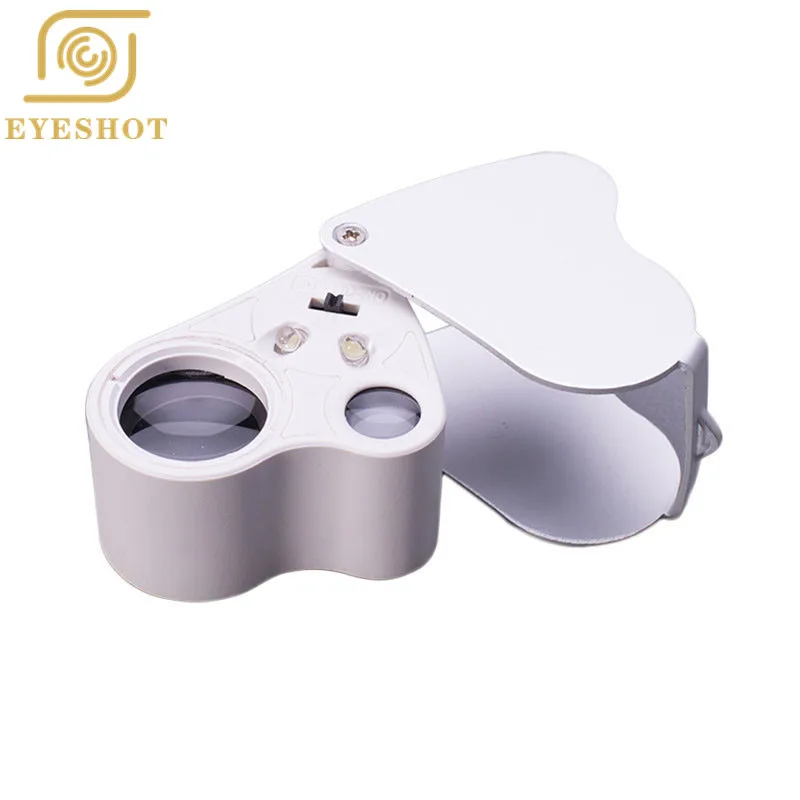 

30X 60X LED Lighted Illuminated Jewelers Eye Loupe Jewelry Magnifier for Gems Jewelry Rocks Stamps Coins Watches Hobbies Antique