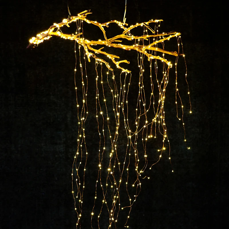 Светодиодный Сказочный Гипсофила дерево 10 филиал 2 м лозы лампы 200 светодиодный светильник ЕС Водонепроницаемый Медный провод шнура светильник Шторы Свадебная вечеринка Декор