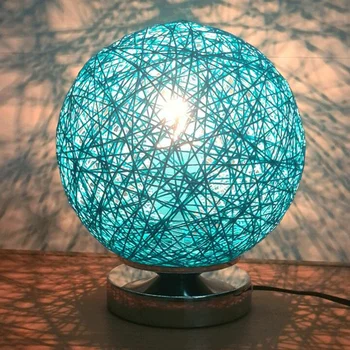 

New 220v Rattan Ball shape shades for table lamp night light for bedroom living room indoor lighting