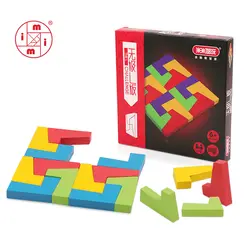 MITOYS красочные деревянные Tangram Логические головоломки игрушечные лошадки тетрис игра Дошкольное волшебство интеллект