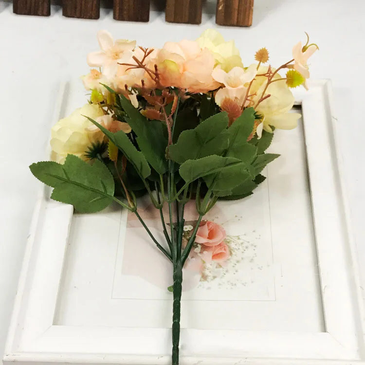 light brown artificial flowers roses peonies-15