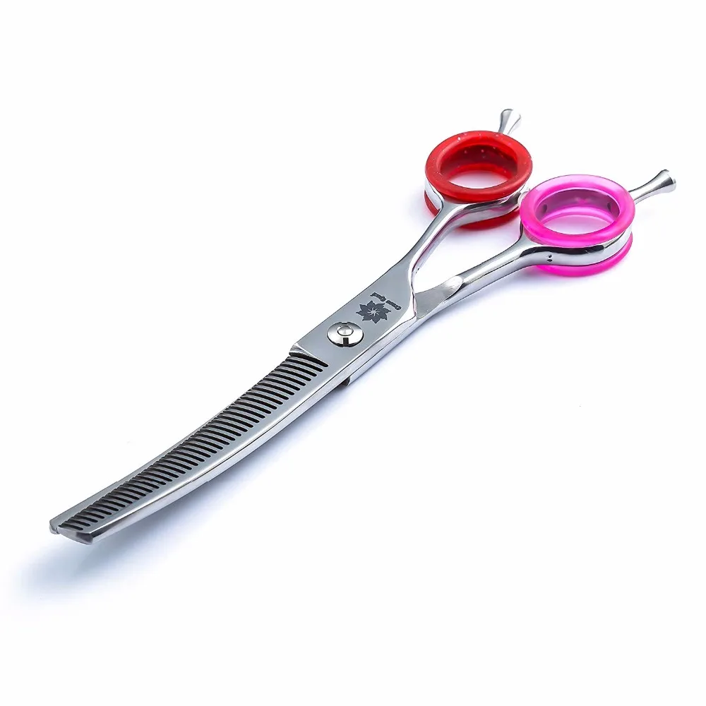 Twin Tail Upward Curved Dog Thinning Shears 7.0 inch Professional