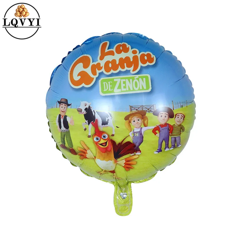 

10pcs New 18inch round cartoon aluminum balloons farm theme Children's holiday party layout decoration Helium balloons supplies
