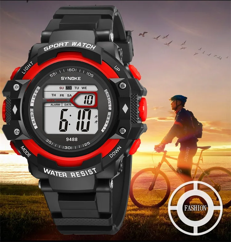 SYNOKE Military Sport Watch For Men Waterproof LED Display Digital Watches Male Alarm Electronic Clock Fashion Relogio Masculino