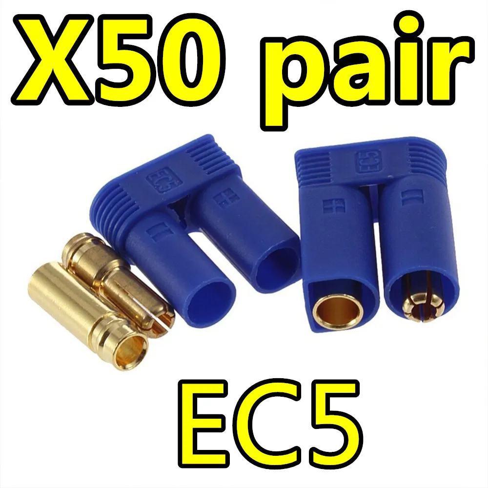 

50 Pairs EC5 Device Connector Plug for RC Car Plane Helicopter Multi-Copter Free Shipping