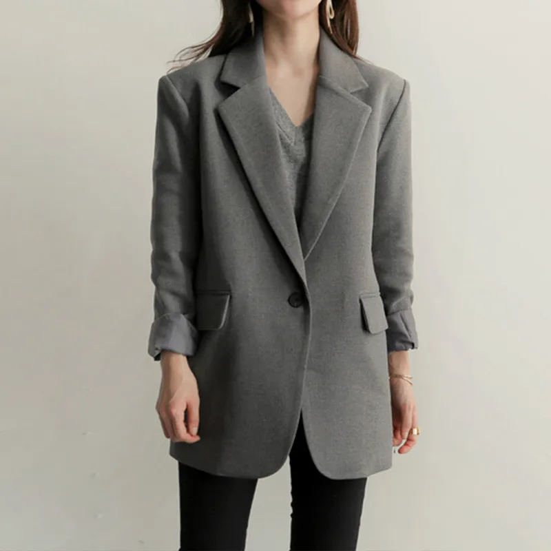 Высокое качество, новинка, дизайнерский Блейзер, женские пальто с длинным рукавом, однобортный Блейзер, пиджак, верхняя одежда X437