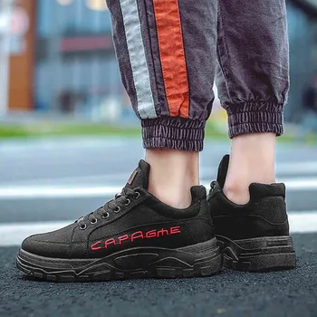 

New Fashion Explosion Models Men'S Casual Shoes Comfortable & Breathable Hard-Wearing Lace-up Canvas Men'S Sports Shoes Male