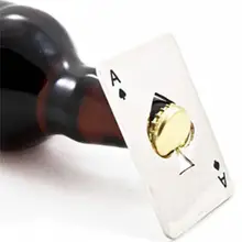 50% verzendkosten 100 stks Poker Speelkaart Schoppenaas Bar Tool Soda Bierfles Cap Opener Gift Kerst Gift