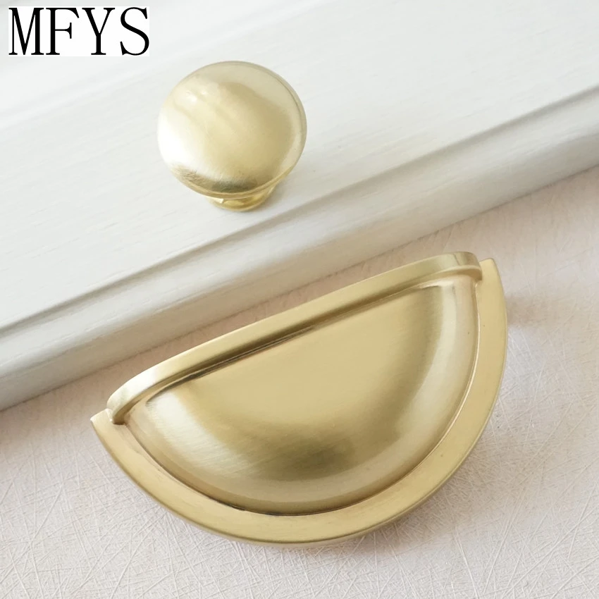 3 Gold Cup Pull Drawer Pulls Handle Dresser Knobs Handles Shell