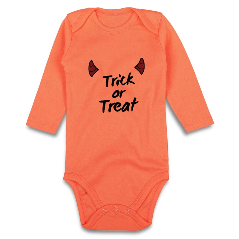 long sleeve baby bodysuit Halloween custom orange-1