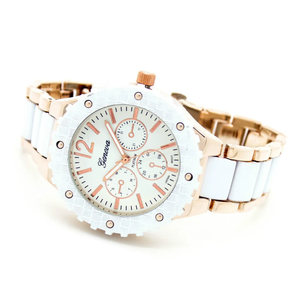 Abigail metal watch-white