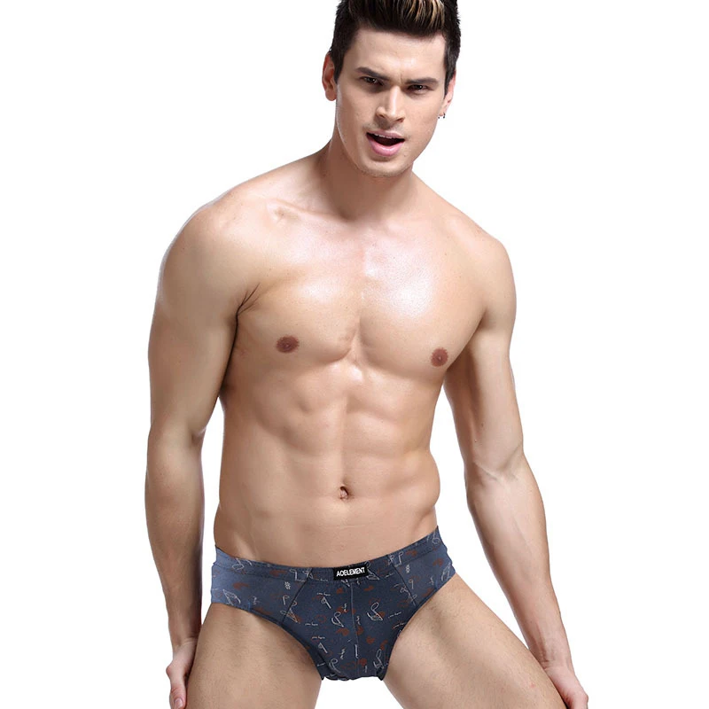 

Men's Triangle Breathable Underwear Classic Pattern Cotton Comfortable Breathable Mid-Waist Men's Underwear Men's Sexy Underwear