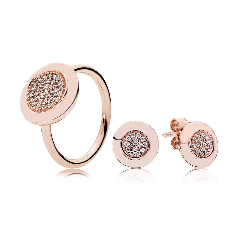 

100% 925 Sterling Silver Rose Signature Ring and Gift Set Charms rings Fit DIY Original Jewelry A set of prices