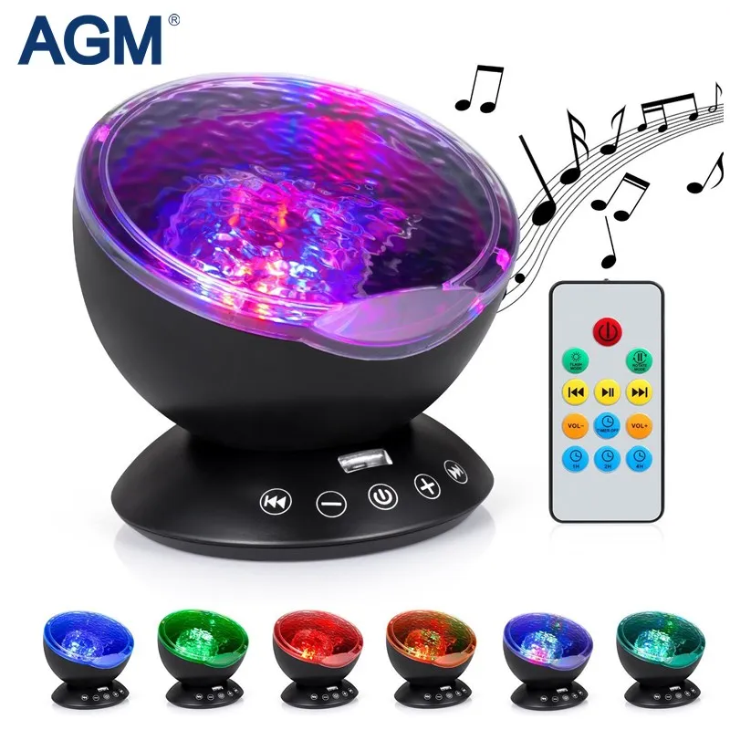 

AGM LED Night Light Music Luminaria Starry Sky Aurora Projector Novelty Lights USB Lamp Nightlight Gift For Baby Children Decor