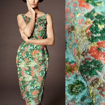 

140CM Wide 300G/M Weight Green Red Jacquard Double-faced Acrylic Polyester Autumn Winter Dress Jacket Suit Fabric E858