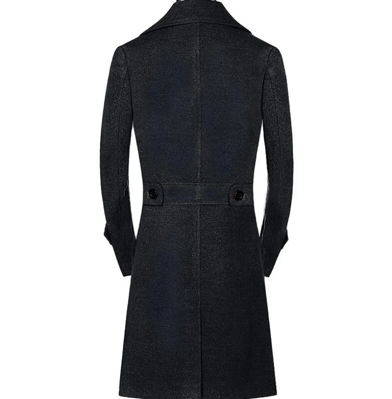 Зимняя одежда высшего качества, британский тонкий двубортный мужской длинный Тренч, шерстяное пальто, Европейский Тренч, куртка, Мужское пальто