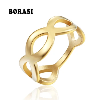 

BORASI Luxury Brand Fashion Ring Jewelry Gold & Silver Color Five Round Shape Party Engagement Female Finger Ring For Women