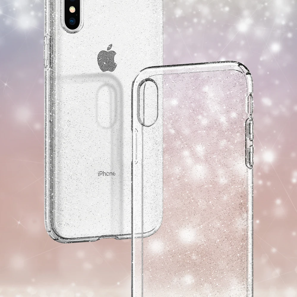 SPIGEN жидкокристаллический блестящий чехол для iPhone XS/iPhone X модный Прочный гибкий чехол со сверкающей четкостью