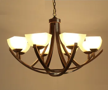 

Retro Design Bronzing Chandelier / Rectangle Glass Shade