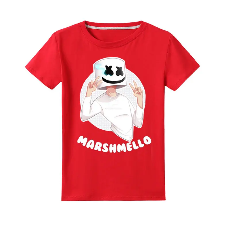 

New Cartoon Marshmello Dj Music kids girls boys t shirt fashion style cotton tops tees children clothes summer shirts 12 year