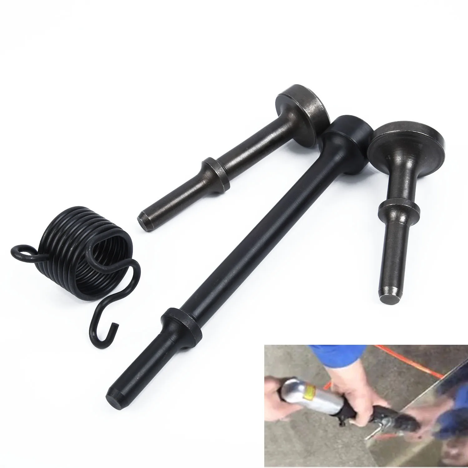 

3pcs Pneumatic Air Hammer Bit Extra Long Smoothing 18/10/8cm 2.5/3/3.5cm Dia Tire repair Oval-shaped Practical