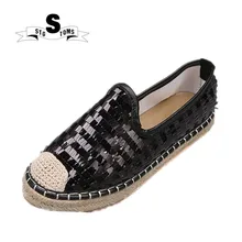 Г.; известный бренд; европейские эспадрильи в стиле пэчворк; женские мокасины из натуральной кожи на плоской подошве; женские лоферы; Черная прогулочная обувь