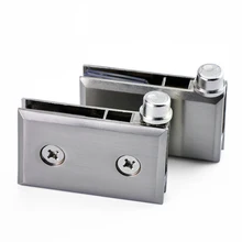 Wholesale 20Pairs Glass Door Pivot Hinges Install Up and Down Glass Clamps Clips Hinges For Wine/Display/Cupboard/Cabinet bqlzr stainless steel glass pivot door hinges clamps kits for 5 8mm glass door