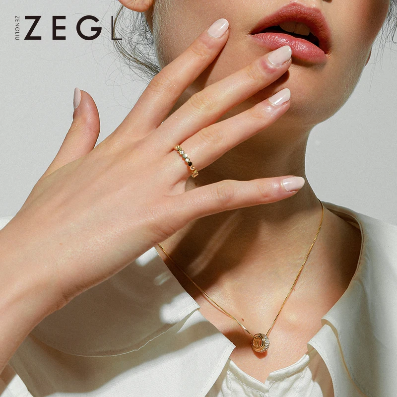 

ZEGL honeycomb ring female chic hipster personality net red joint ring simple wild index finger ring