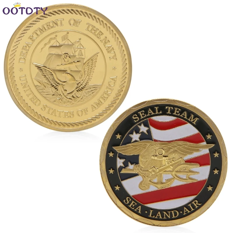 Морская Land Air Seal Team позолоченная памятная монета Token Art Gift-25